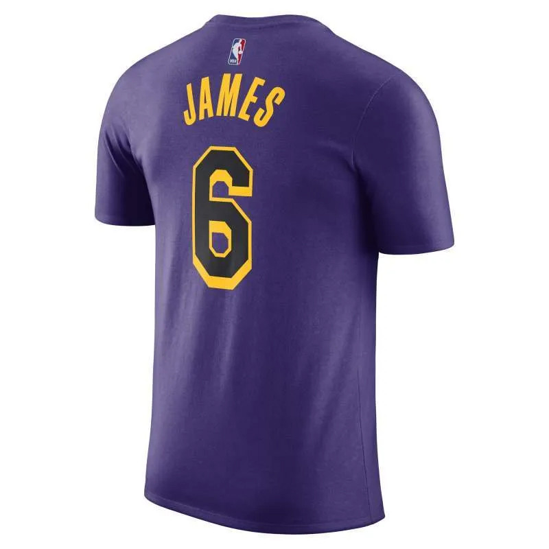 BAJU BASKET AIR JORDAN LeBron James Los Angeles Lakers Statement Edition Tee