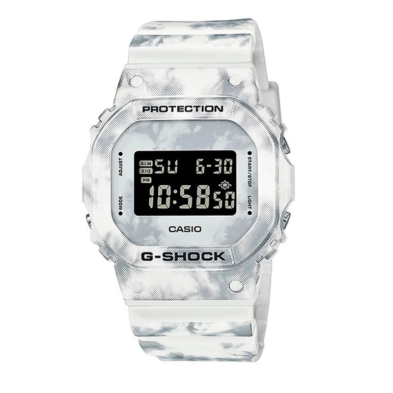 JAM TANGAN  CASIO G-shock Digital Dial Camouflage White Resin Strap