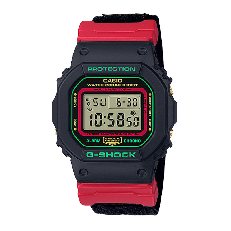 JAM TANGAN  CASIO G-shock Winter Premium Christmas Series Digital Dial Black Nylon Strap 