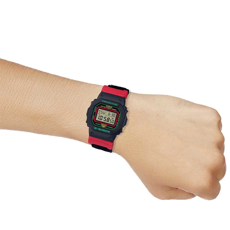 JAM TANGAN  CASIO G-shock Winter Premium Christmas Series Digital Dial Black Nylon Strap 