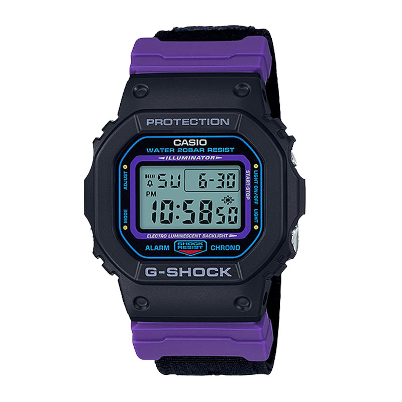 JAM TANGAN  CASIO G-shock Special Color Digital Dial Black Nylon Strap