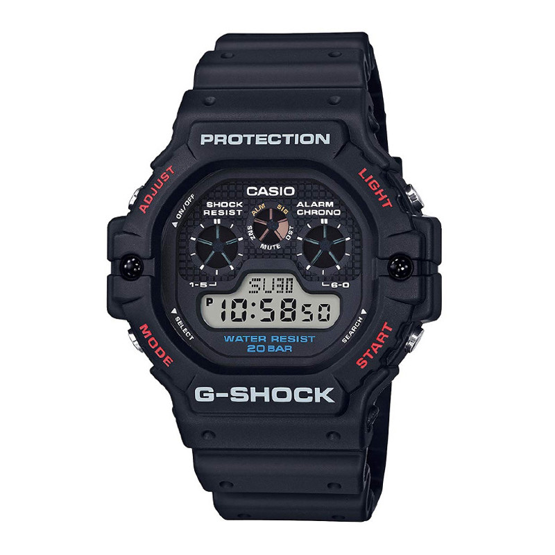 JAM TANGAN  CASIO G-Shock Vintage Reborn Digital Dial Black Resin Strap