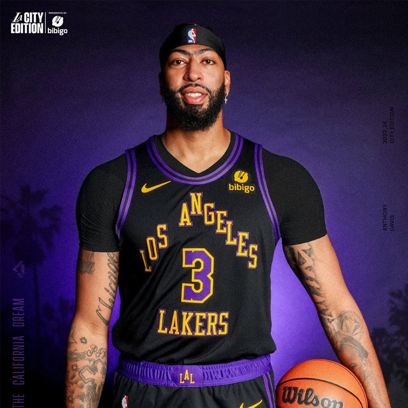 BAJU BASKET NIKE Anthony Davis LA Lakers City Edition Swingman Jersey