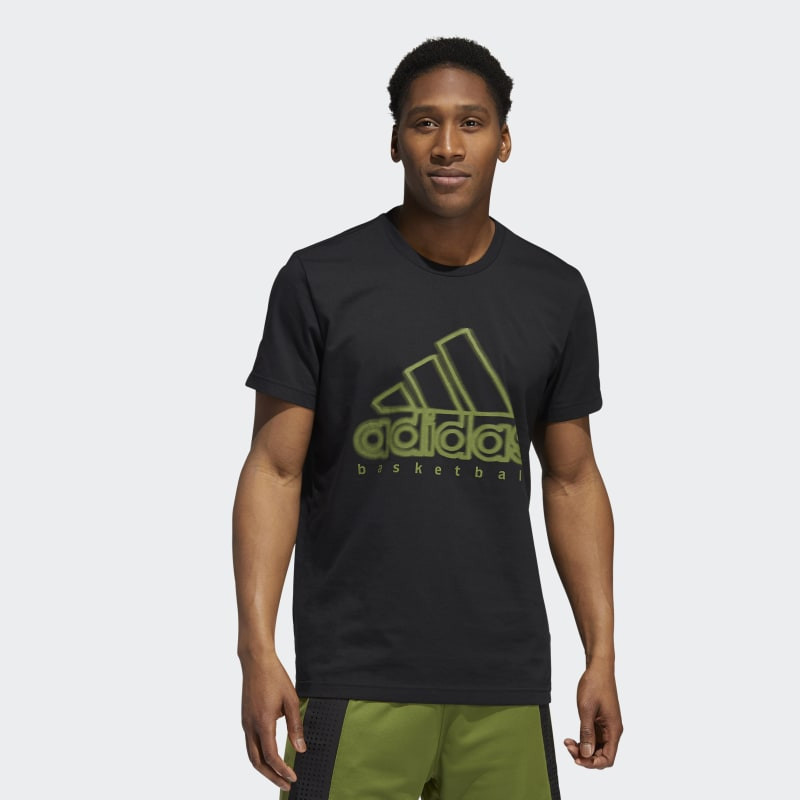 BAJU BASKET ADIDAS Q4 Wanted Logo Tee