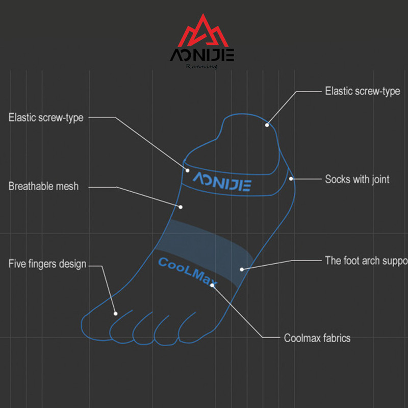 KAOS KAKI LARI AONIJIE Running Toe Low Socks