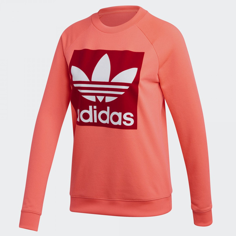 Baju Sneakers Adidas Wmns Trefoil Originals Crew Sweatshirts Flash Red