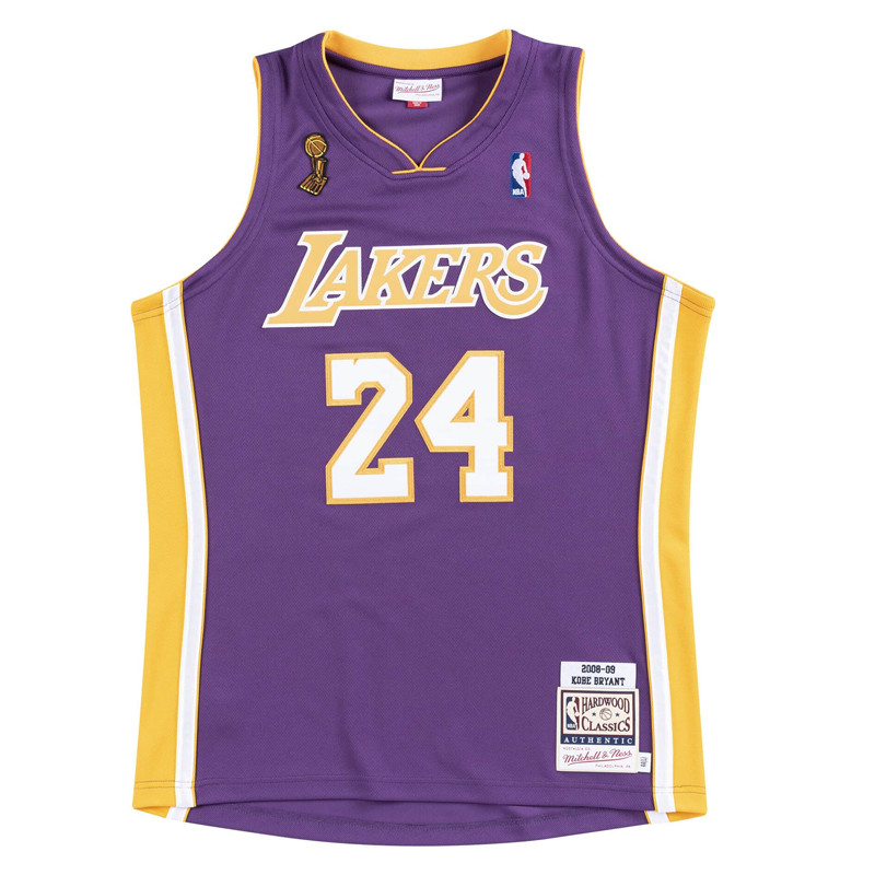 Baju Basket Mitchell N Ness Los Angeles Lakers Road Finals 2008-09 Kobe  Bryant Authentic Jersey Purple