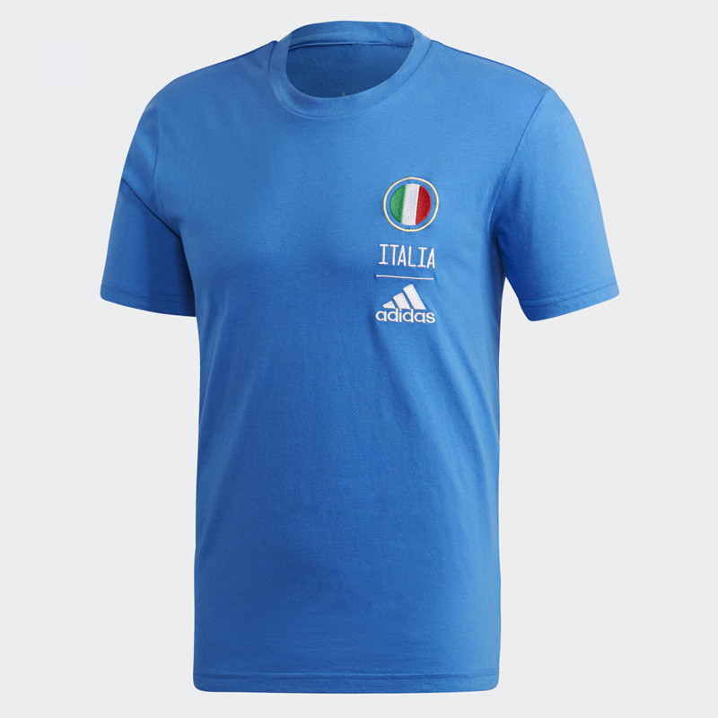 Jual BAJU FOOTBALL Pria ADIDAS Italy Tee Blue Original Termurah di Indonesia Ncrsport