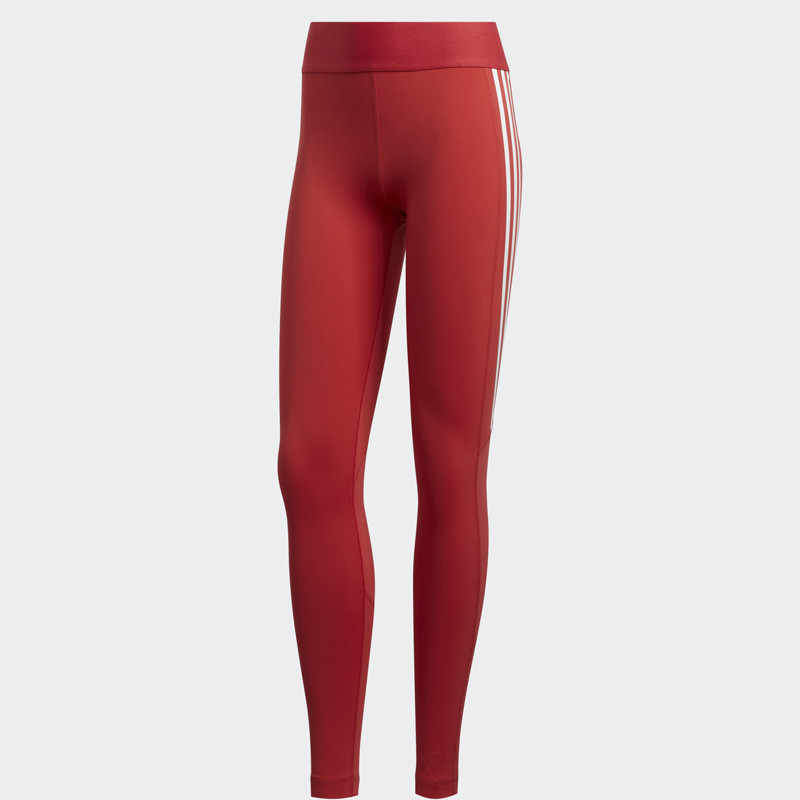 Celana Training Adidas Alphaskin 3-stripes Tight Legging Red