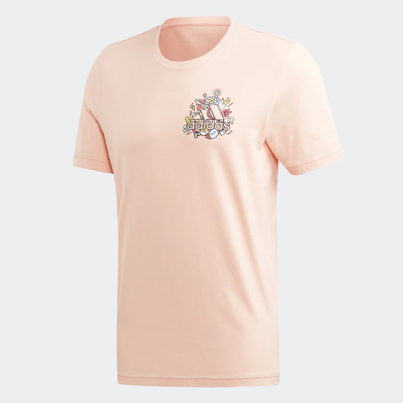 Baju Sneakers Adidas Illustrated Gfx Tee Glow Pink
