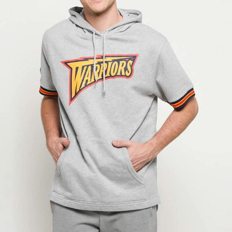 BAJU BASKET MITCHELL N NESS Golden State Warriors French Terry Short Sleeve Hoodie