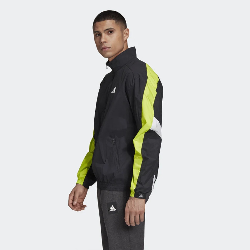 Baju Training Adidas Woven Tape Track Jacket Semi Solar Slime