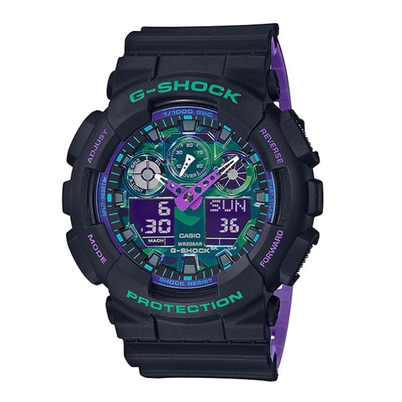 Jam Tangan Casio G-shock Special Color Models Digital Analog Dial Black  Resin Strap Navy Purple
