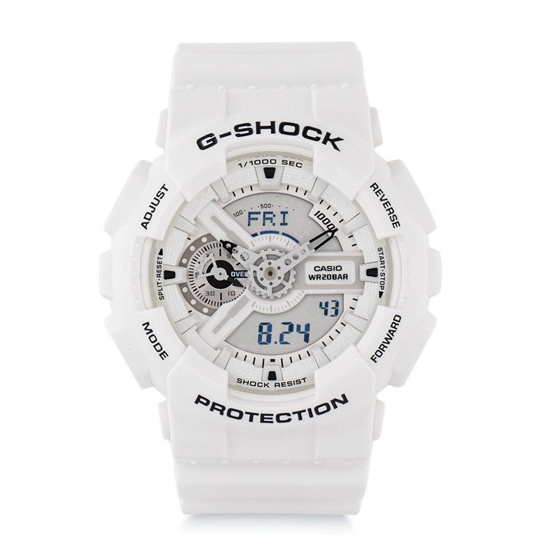 JAM TANGAN  CASIO G-shock Digital Analog Dial White Resin Strap