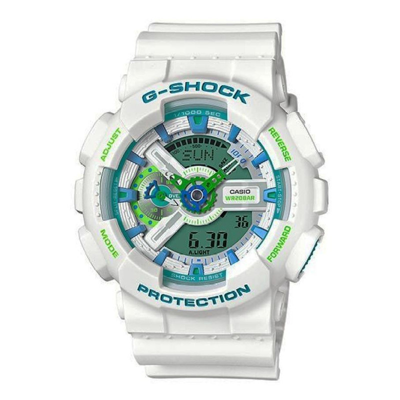 JAM TANGAN  CASIO G-shock Digital Analog Display Dial White Resin Strap