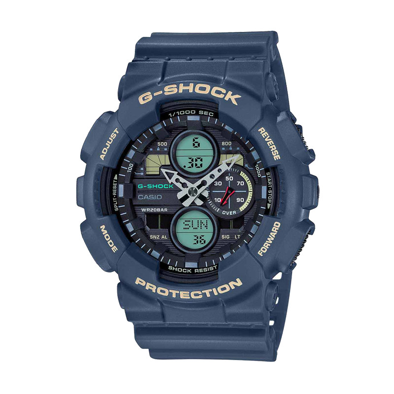 JAM TANGAN  CASIO G-shock Digital Analog Dial Blue Resin Strap