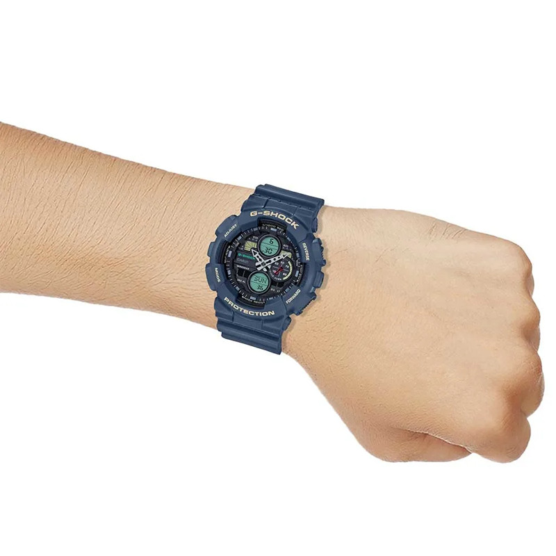 JAM TANGAN  CASIO G-shock Digital Analog Dial Blue Resin Strap