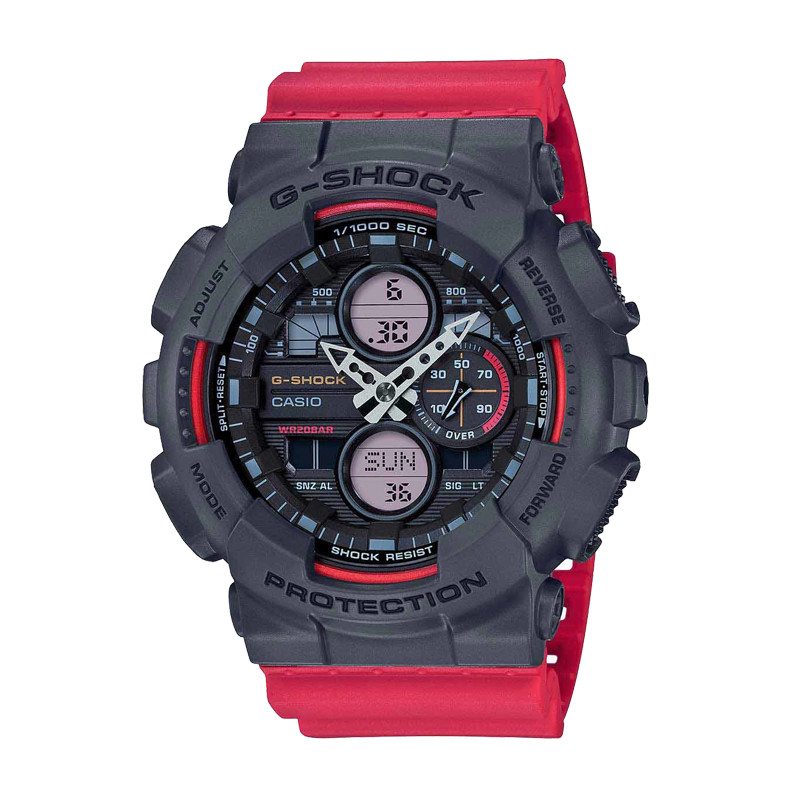 JAM TANGAN  CASIO G-shock Digital Analog Dial Red Resin Strap