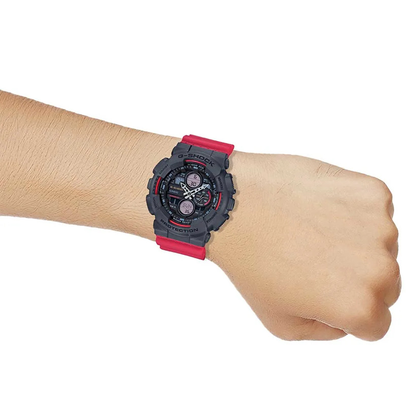 JAM TANGAN  CASIO G-shock Digital Analog Dial Red Resin Strap