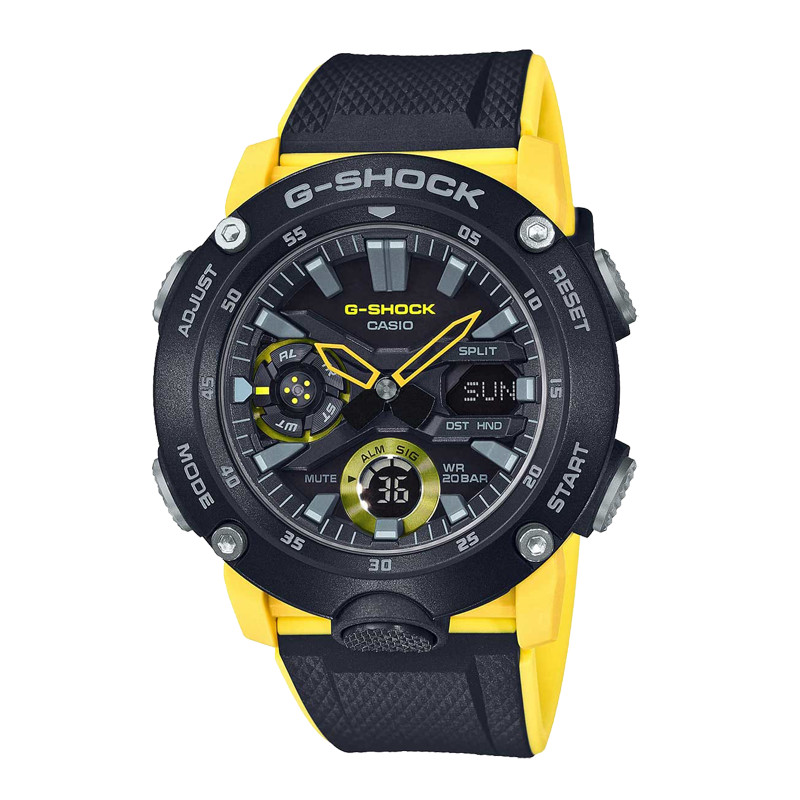 JAM TANGAN  CASIO G-shock Digital Analog Dial Carbon Core Guard Dual Color Resin Strap
