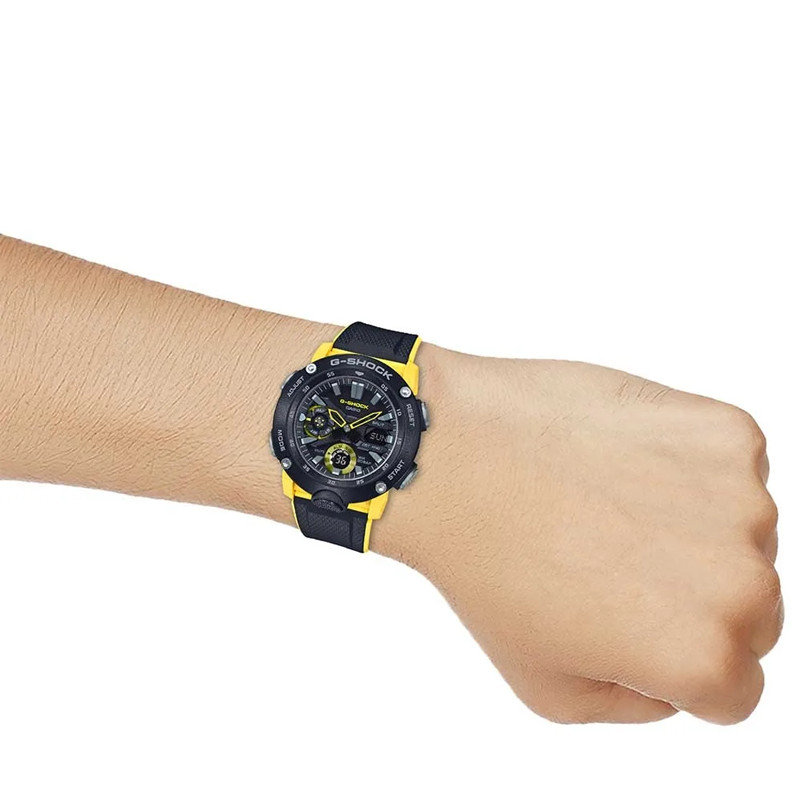 JAM TANGAN  CASIO G-shock Digital Analog Dial Carbon Core Guard Dual Color Resin Strap