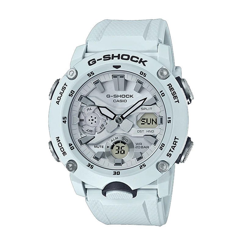 JAM TANGAN  CASIO G-shock Digital Analog Dial White Resin Strap
