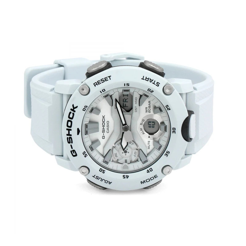 JAM TANGAN  CASIO G-shock Digital Analog Dial White Resin Strap
