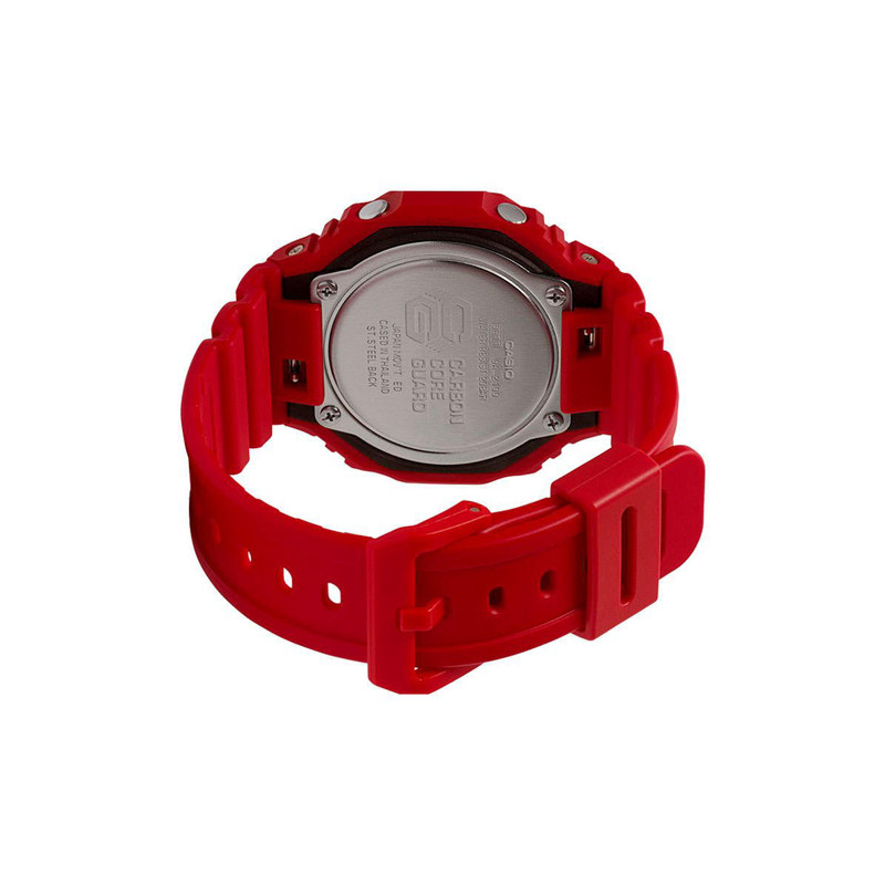 JAM TANGAN  CASIO G-shock Retro Style Digital Analog Dial Red Resin Strap