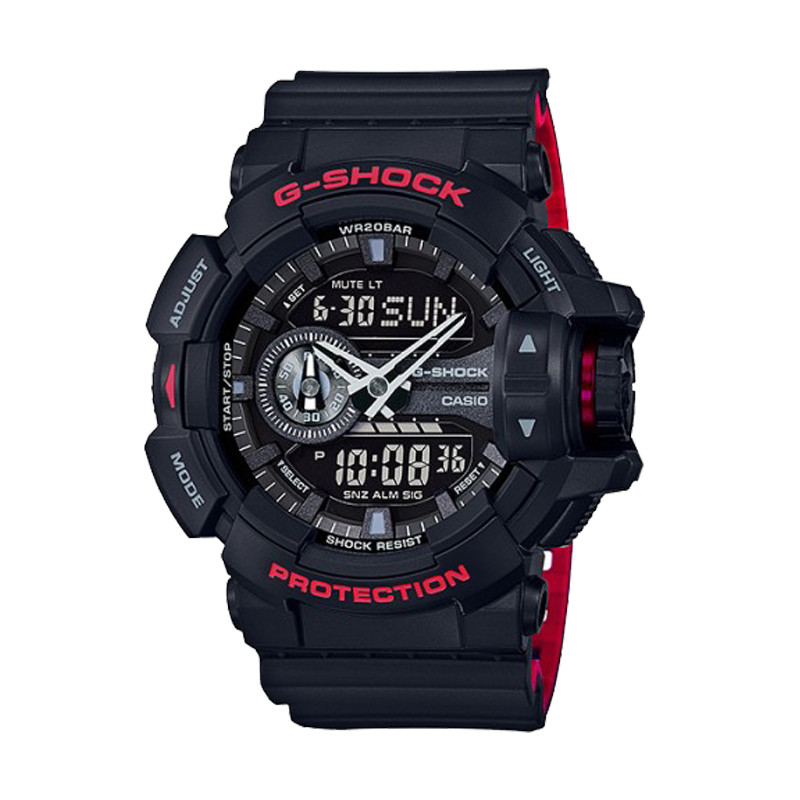 JAM TANGAN  CASIO G-shock Water Resistance 200M Red Black Resin Band