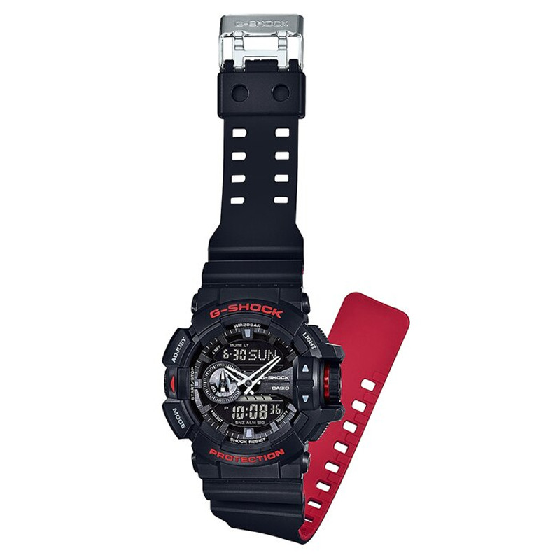 JAM TANGAN  CASIO G-shock Water Resistance 200M Red Black Resin Band