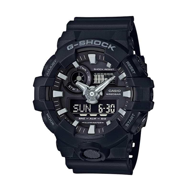 JAM TANGAN  CASIO G-shock Digital Analog Dial Black Resin Strap