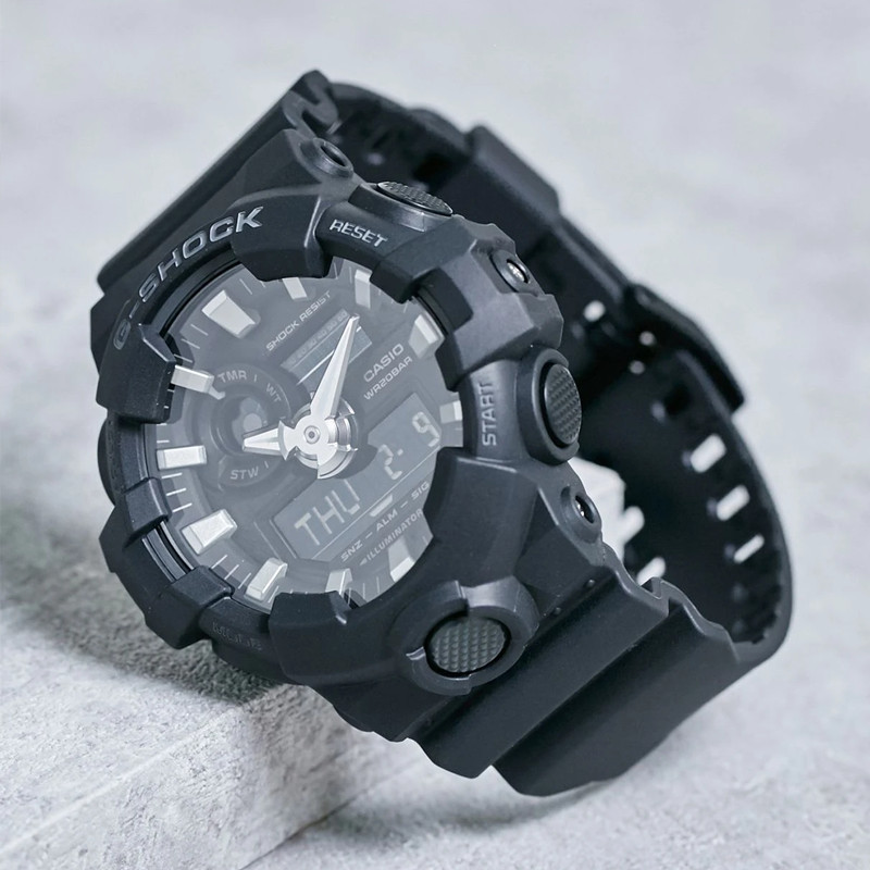 JAM TANGAN  CASIO G-shock Digital Analog Dial Black Resin Strap