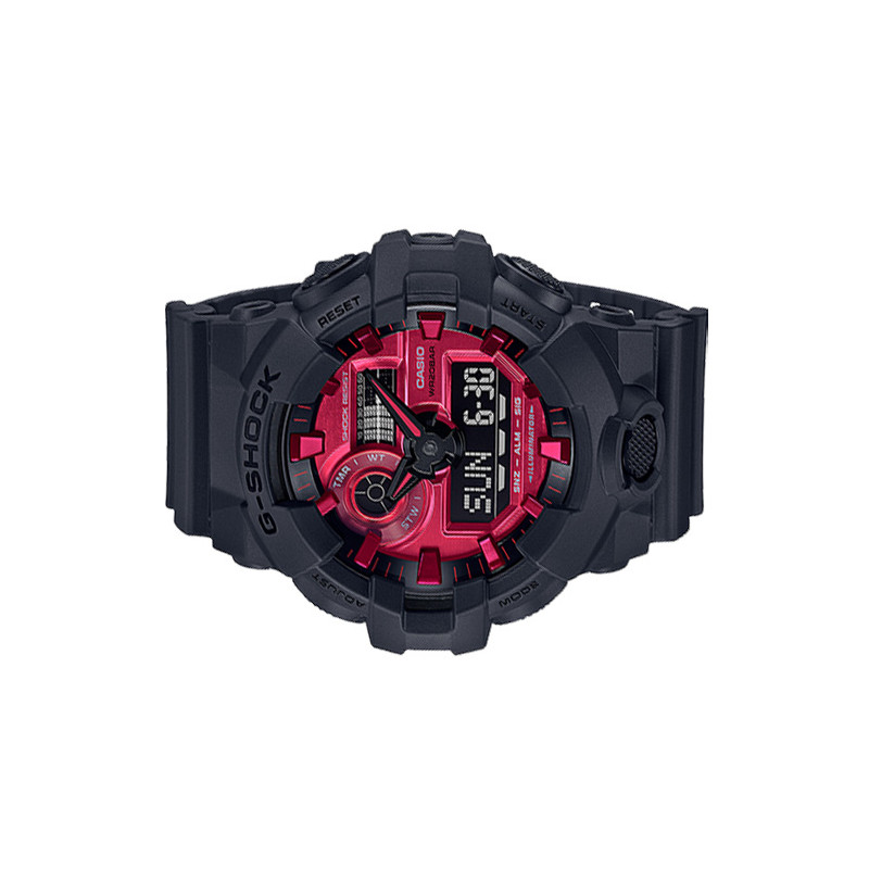 JAM TANGAN  CASIO G-shock Adrenaline Red Digial Analog Dial Black Resin Strap
