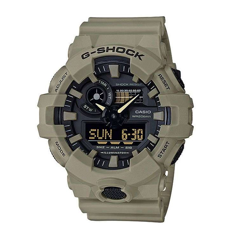 JAM TANGAN  CASIO G-Shock Digital Analog Dial Tan Resin Strap