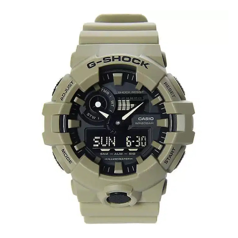 JAM TANGAN  CASIO G-Shock Digital Analog Dial Tan Resin Strap