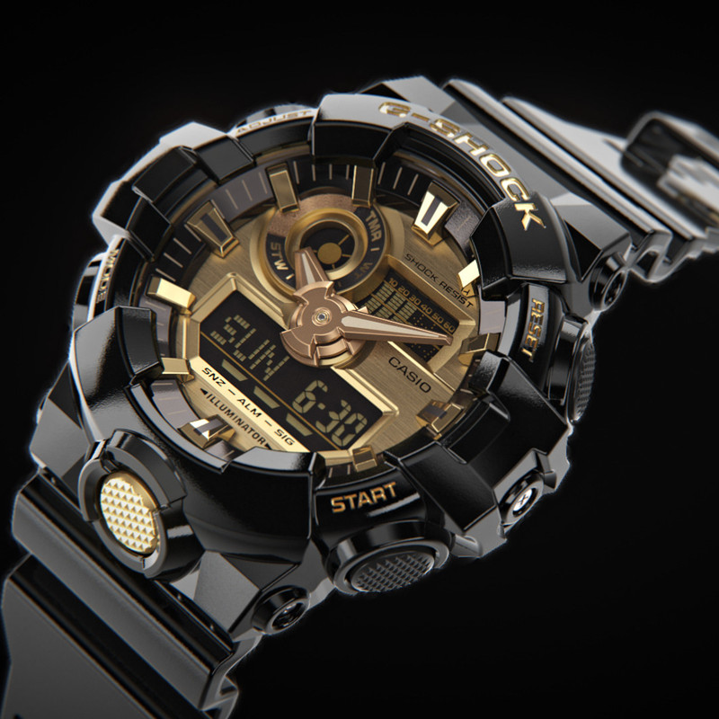 JAM TANGAN  CASIO G-shock Analog-Digital Black Resin Strap