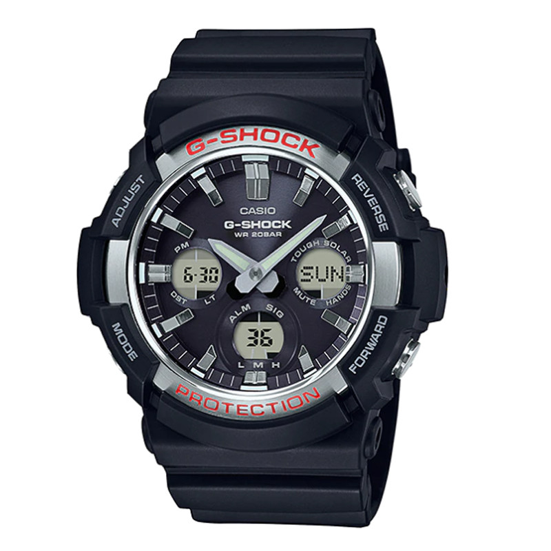 JAM TANGAN  CASIO G-shock Digital Analog Display Dial Black Resin Strap 