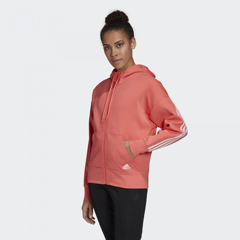 BAJU TRAINING ADIDAS Wmns 3-Stripes Doubleknit Full Zip Scuba Hoodie