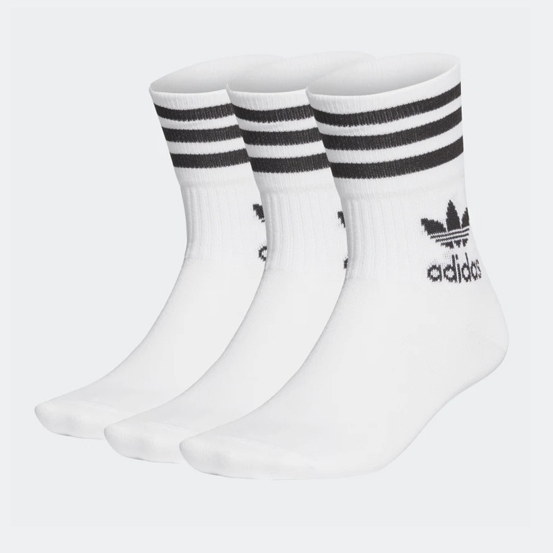 Kaos Kaki Training Adidas Mid Cut Solid Crew Sock Pack White