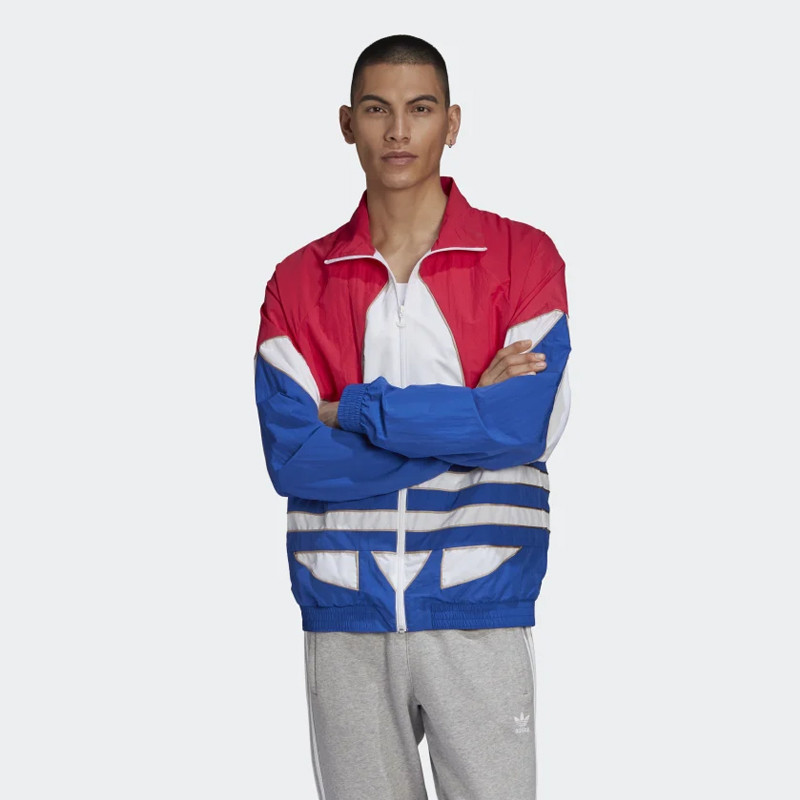 BAJU SNEAKERS ADIDAS Big Trefoil Outline Woven Colorblock Track Top