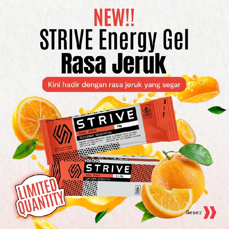 SUPLEMEN LARI STRIVE Energy Gel Jeruk 24Gr