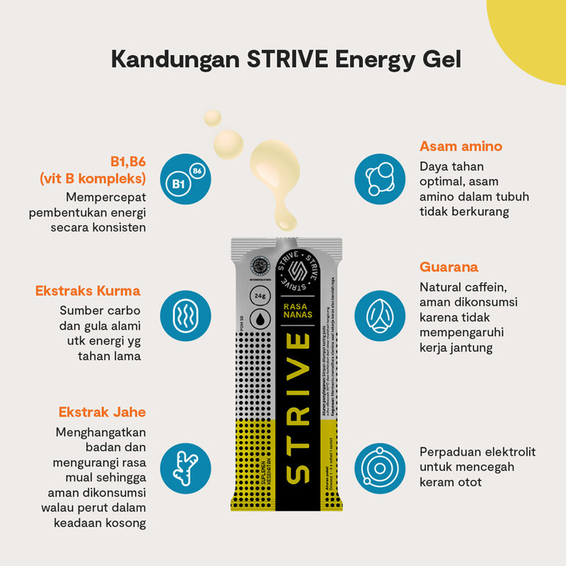 SUPLEMEN LARI STRIVE Energy Gel Nanas 24gr