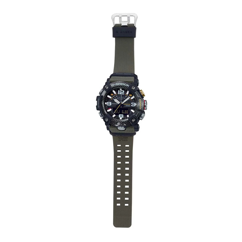 JAM TANGAN  CASIO G-shock Mudmaster Digital Analog Dial Green Olive Resin Strap