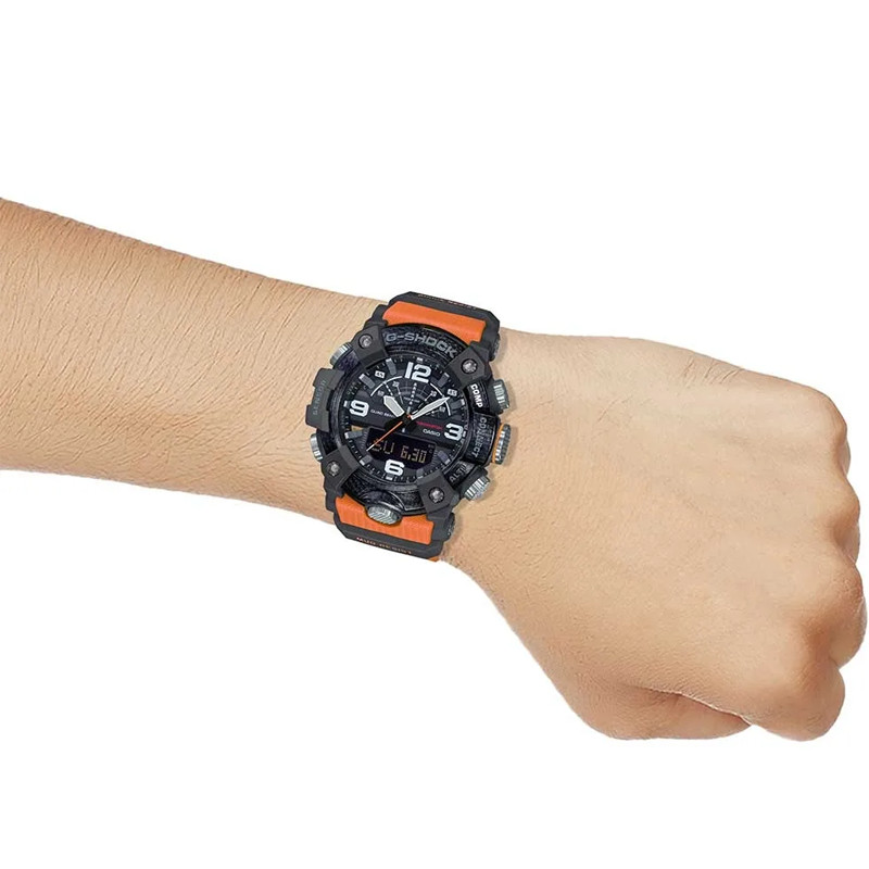 G-shock Mudmaster Digital Analog Dial Orange Resin Strap foto 4