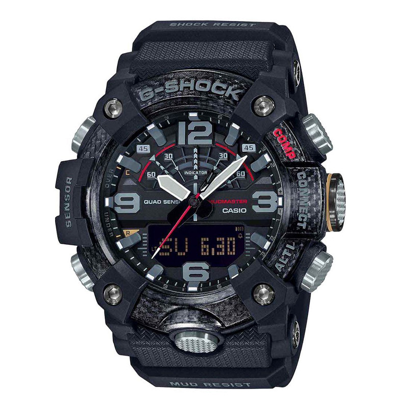 JAM TANGAN  CASIO G-Shock Mudmaster Digital Analog Dial Black Resin Strap