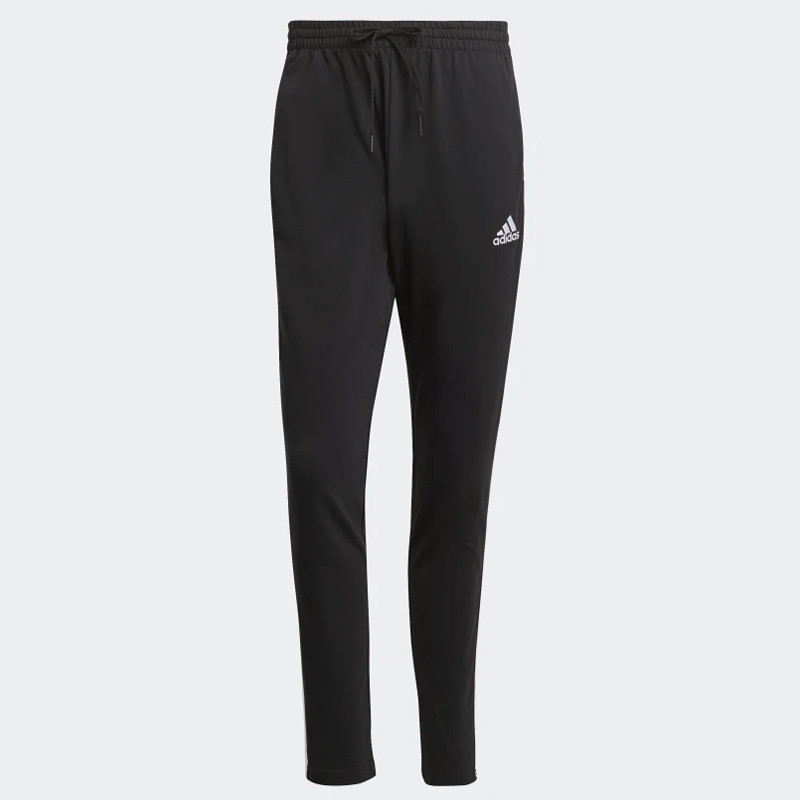 CELANA TRAINING ADIDAS ESSENTIALS SINGLE JERSEY TAPERED OPEN HEM 3-STRIPES PANTS