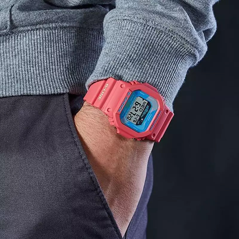 JAM TANGAN  CASIO G-shock G-Lide Digital Dial Pink Resin Strap