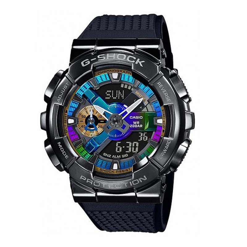 Jual JAM TANGAN Pria CASIO G Shock Metal Bezel Analog Digital Black Rainbow Original Termurah di Indonesia Ncrsport