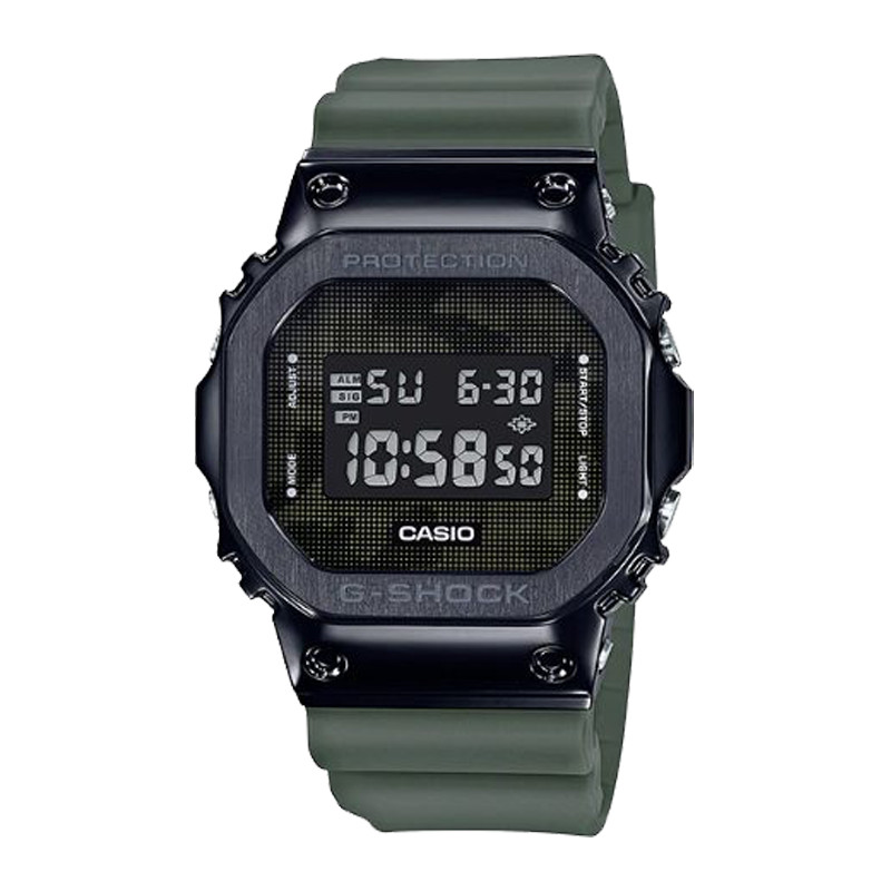 JAM TANGAN  CASIO G-shock Camouflage Digital Dial Green Resin Strap