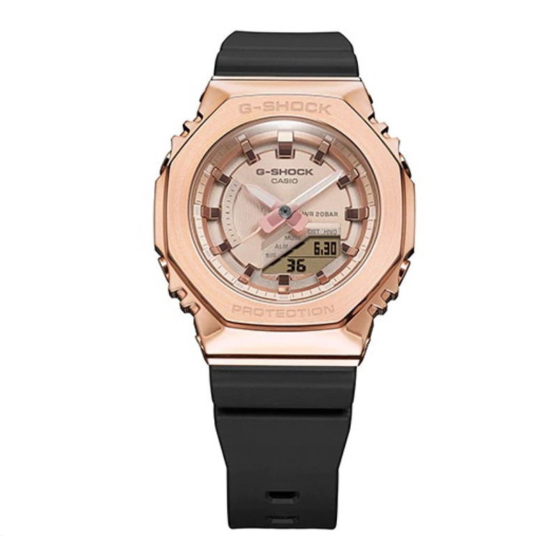 JAM TANGAN  CASIO Wmns G-Shock Metal Covered Digital Analog Dial